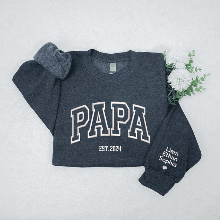 Sweat-shirt contour brodé - Cadeau parfait pour PAPA/MAMAN