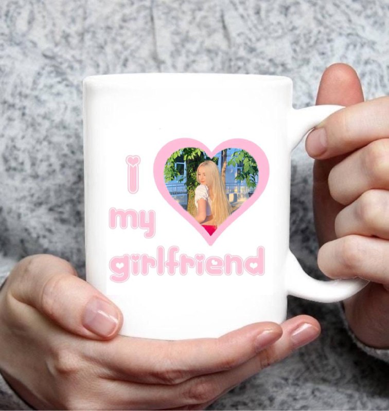 I love my girlfriendMug photo personnalisé pour petite amie