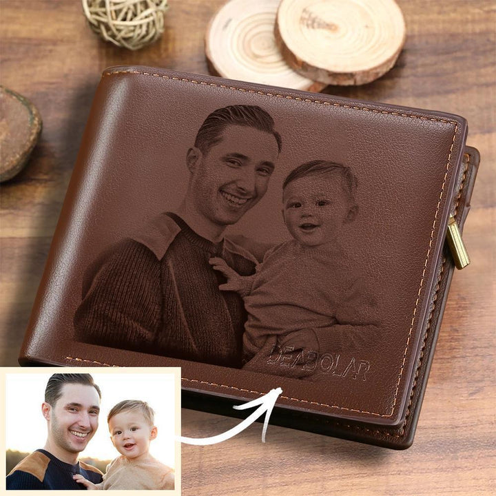 Portefeuille photo personnalisé gravé pour papa/hommes