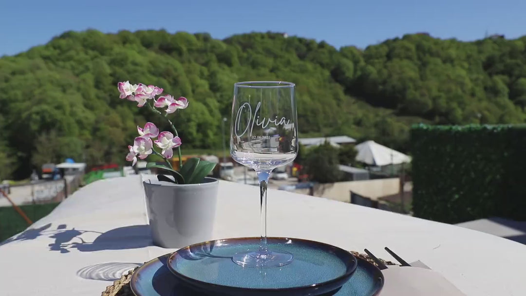Verre à vin rouge Bordeaux gravé personnalisé - Cadeau fête des pères