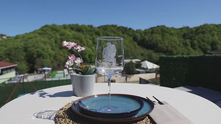 Verre à vin de Bordeaux personnalisé avec photo gravée - Cadeau fête des pères