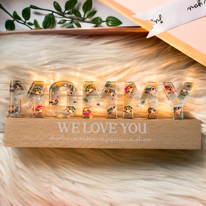 Veilleuse LED Acrylique Personnalisée Animaux Mignons pour Maman
