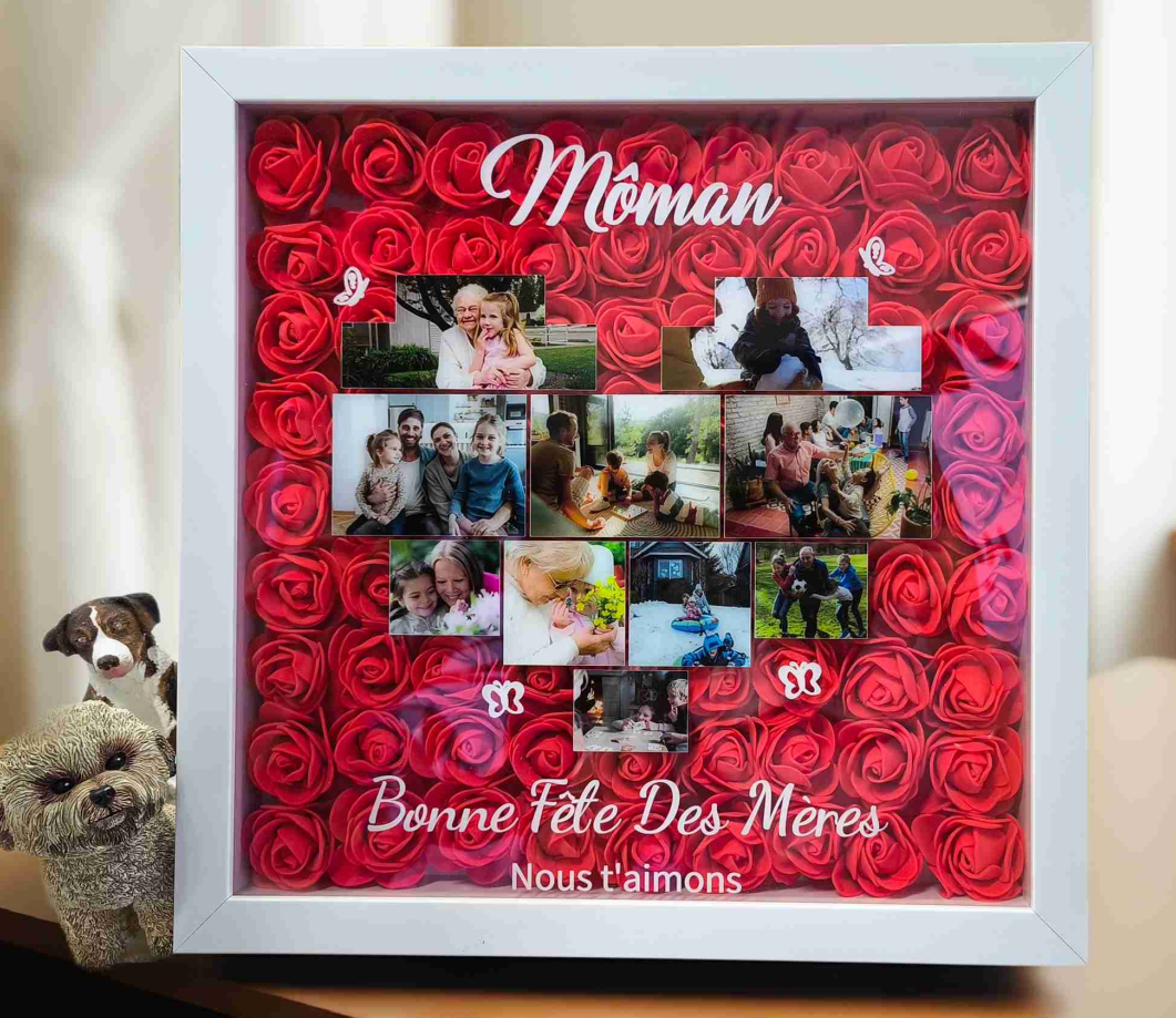 Boîte à fleurs photo personnalisée pour la fête des mères