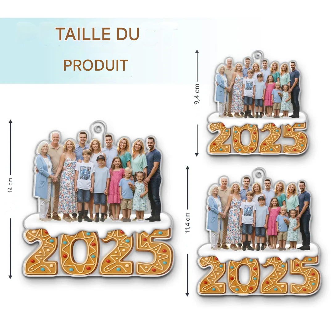 Ornement en acrylique personnalisé avec photo – Cadeaux de Noël et d’anniversaire pour maman, papa, frère, sœur, enfants – Enveloppé d’amour