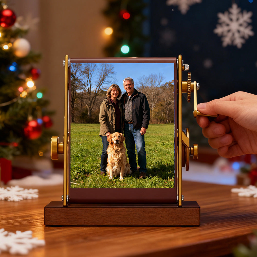 Visionneuse de photos à manivelle personnalisée, cadre photo à spirale, cadeau de Noël