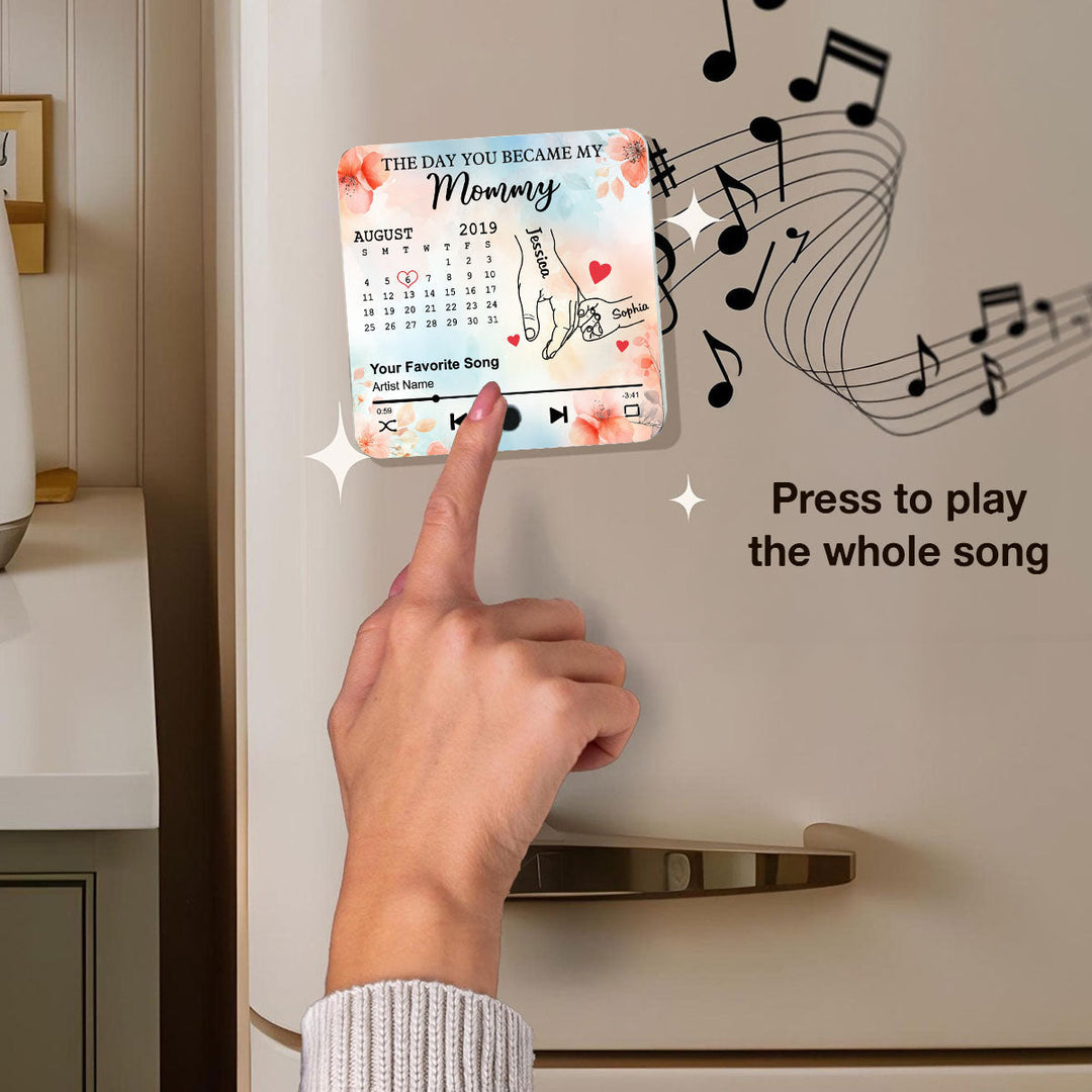 Le jour où tu es devenue ma grand-mère, calendrier personnalisé, aimant de réfrigérateur musical personnalisé