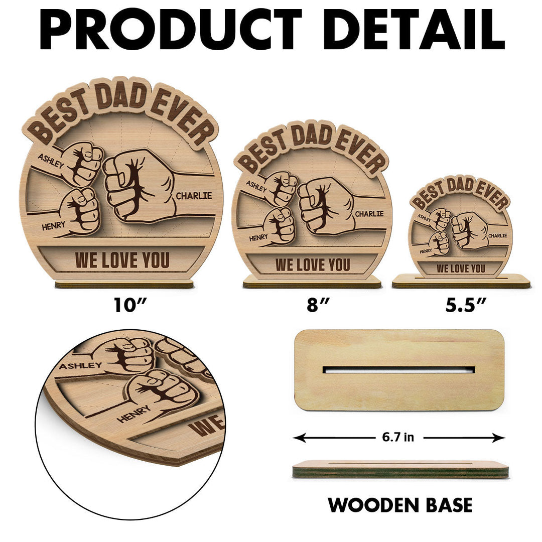 Plaque en bois debout personnalisée à 2 couches Fist Bump