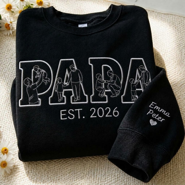 T-shirts et sweat-shirts personnalisés brodés à partir de photos pour papa et maman