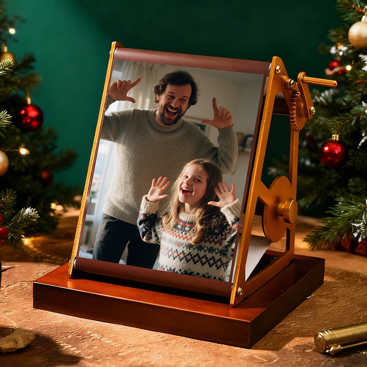 Visionneuse de photos à manivelle personnalisée, cadre photo à spirale, cadeau de Noël