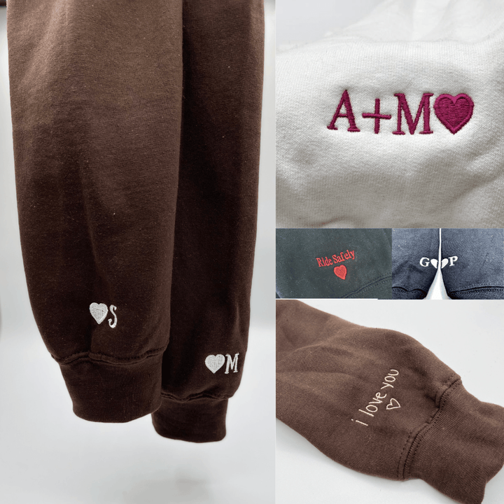 Sweats brodés personnalisés pour couples