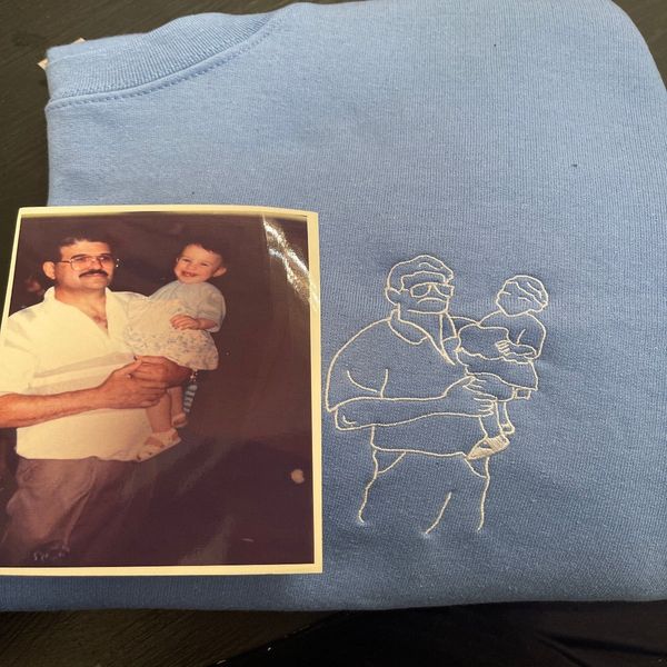 Sweat-shirts personnalisés avec photo portrait brodée pour parents et enfants
