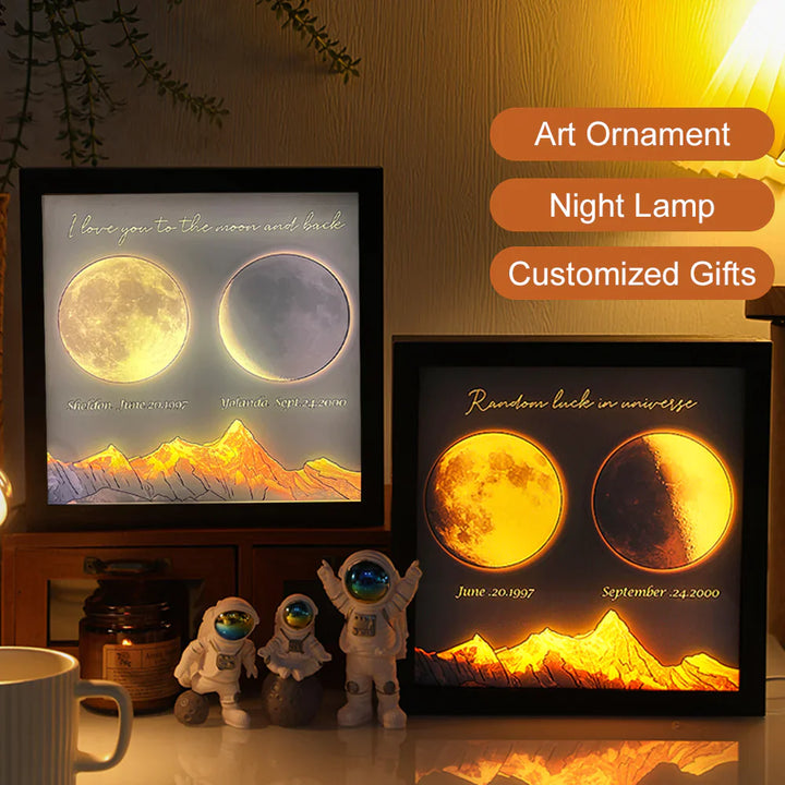 🌔Lampe LED personnalisée, phases lunaires en boîte