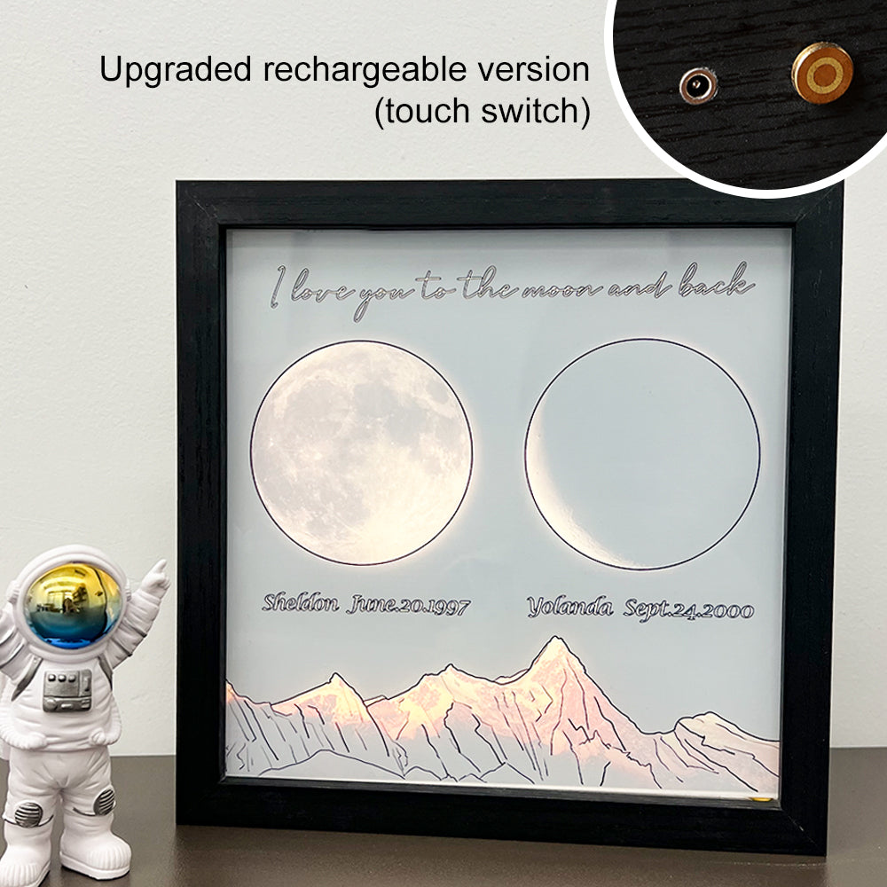 🌔Lampe LED personnalisée, phases lunaires en boîte