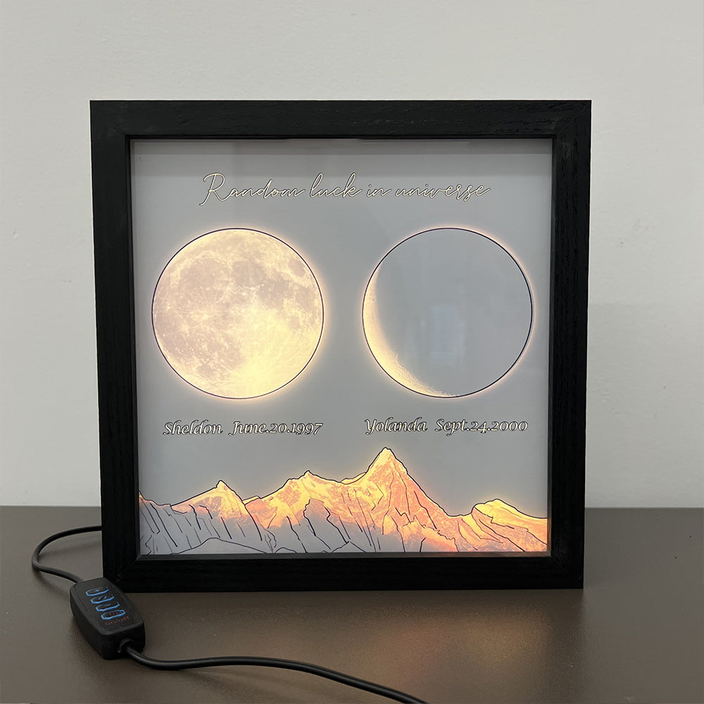 🌔Lampe LED personnalisée, phases lunaires en boîte