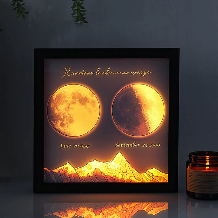 🌔Lampe LED personnalisée, phases lunaires en boîte