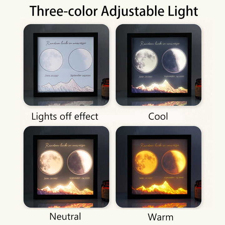 🌔Lampe LED personnalisée, phases lunaires en boîte