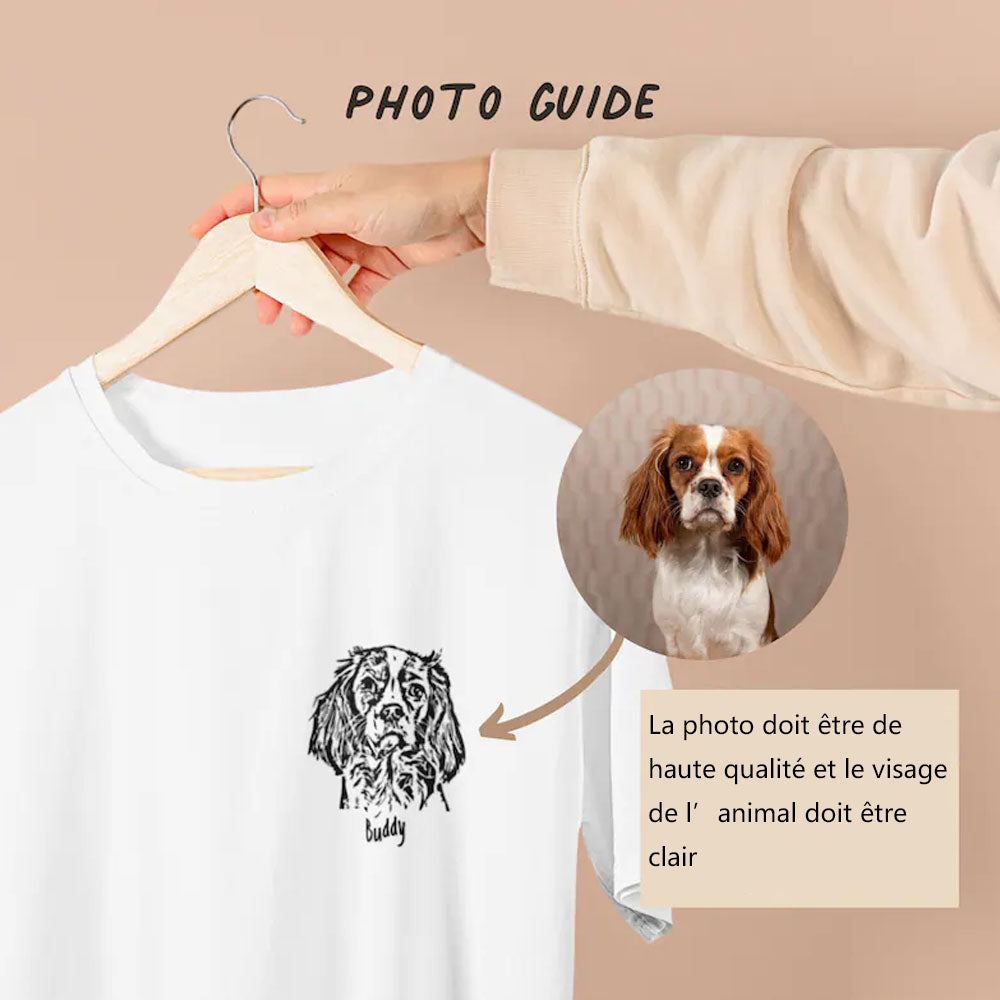 T-shirt  personnalisé de portrait d’animal de compagnie