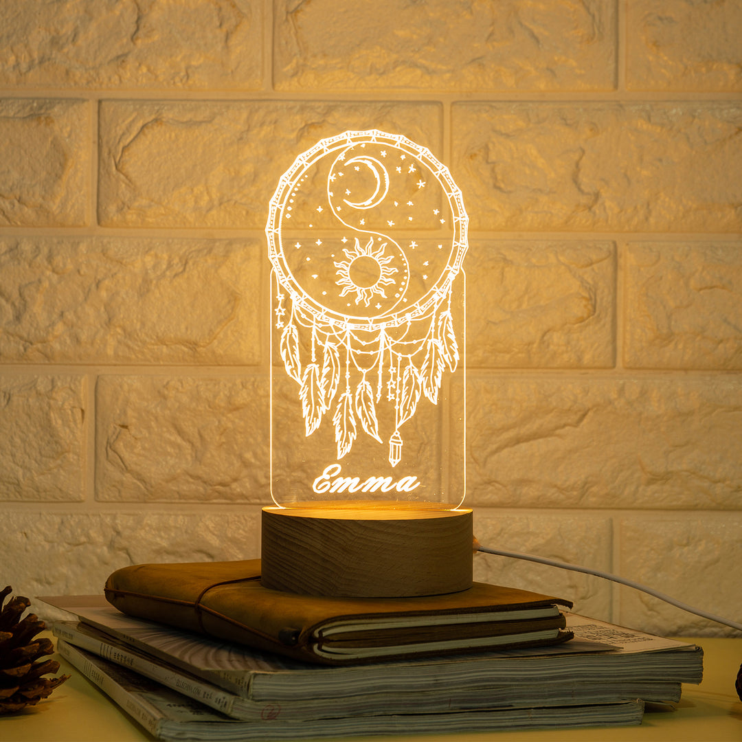 Lampe de chevet Attrape-rêves LED Lumières coloréese personnalisée