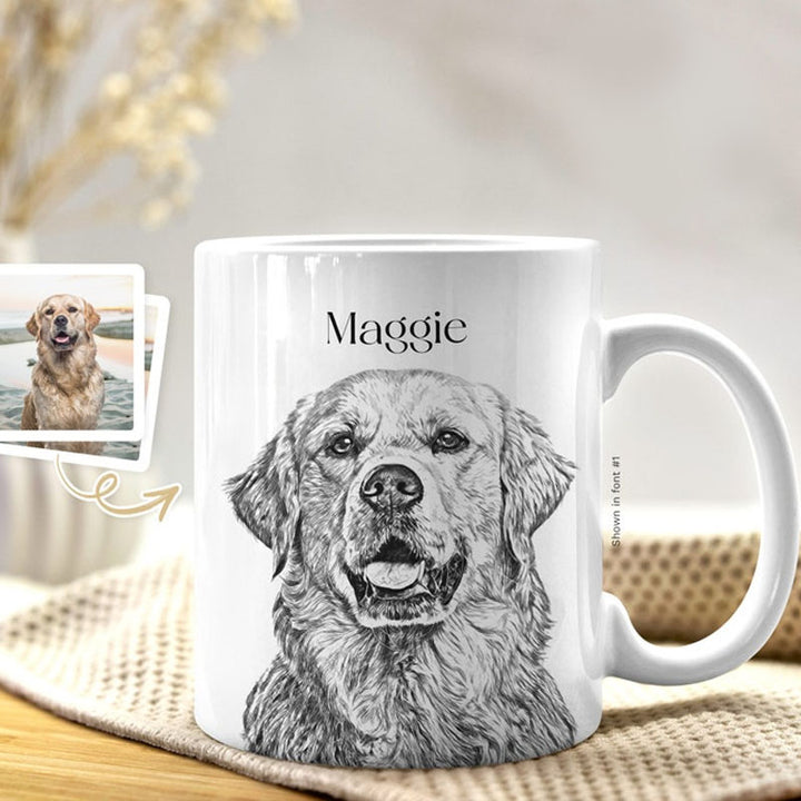 Mug de croquis de portrait d’animal de compagnie