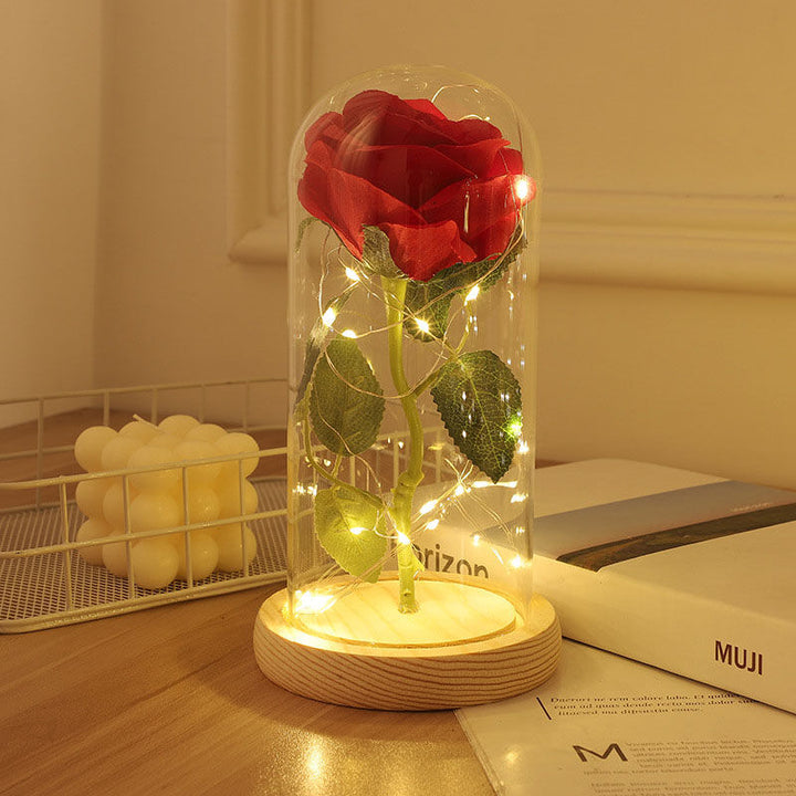 Galaxie Rose verre ombre Simulation Rose veilleuse cadeau