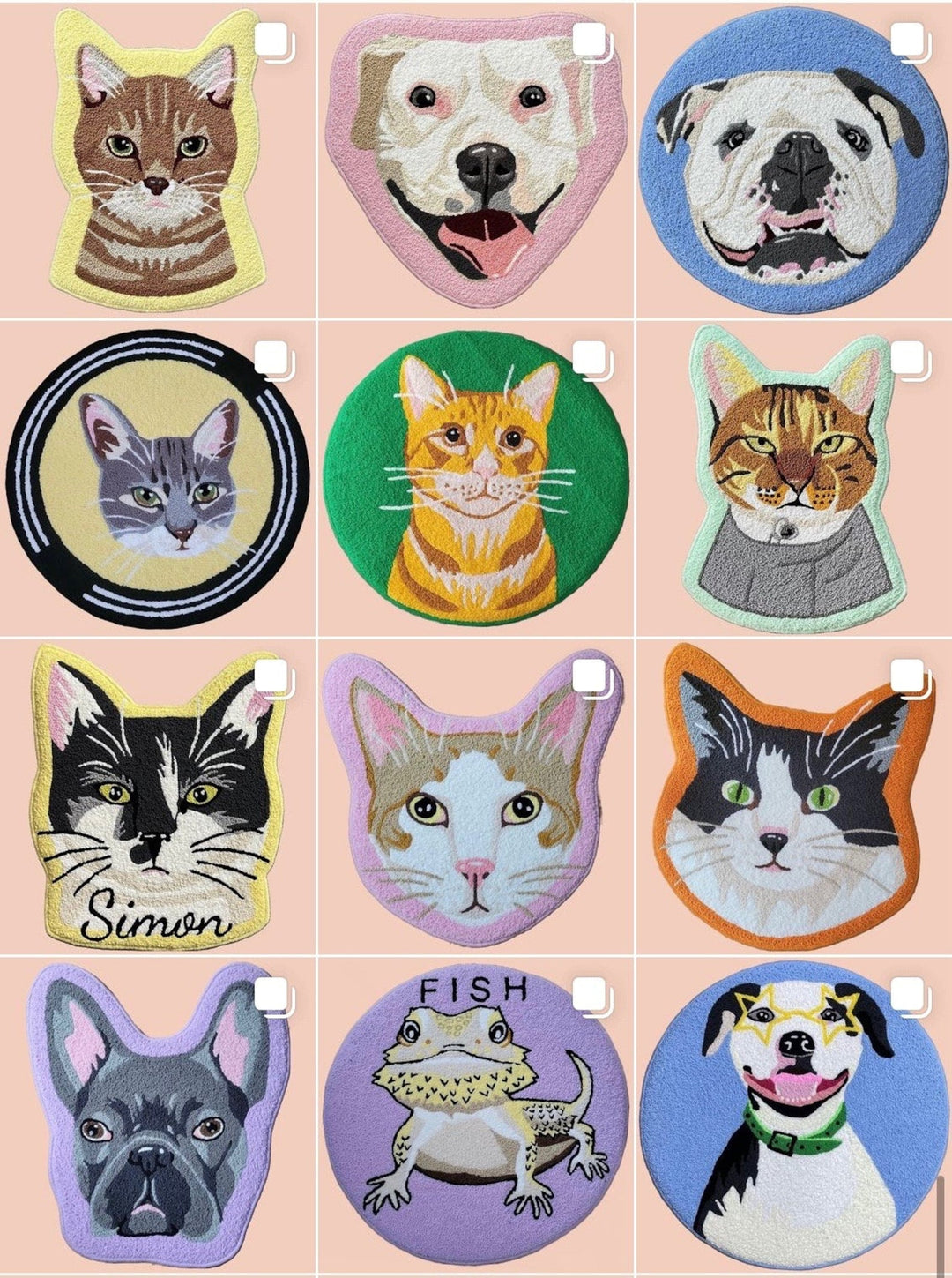 Tapis pour animaux de compagnie dessin animé personnalisé