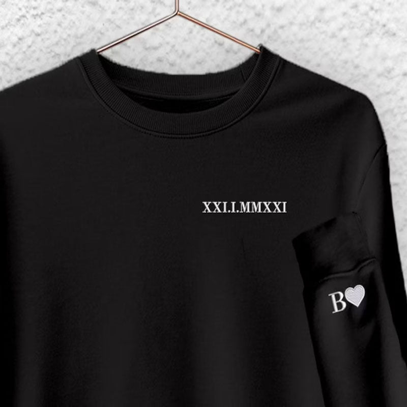 Sweat Rétro Personnalisé Chiffres romains Brodés
