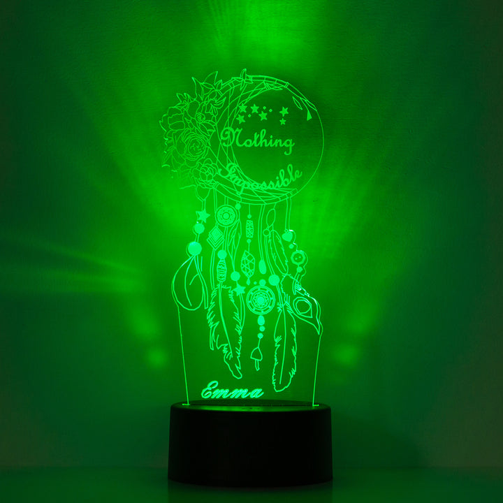 Lampe de chevet Attrape-rêves LED Lumières coloréese personnalisée