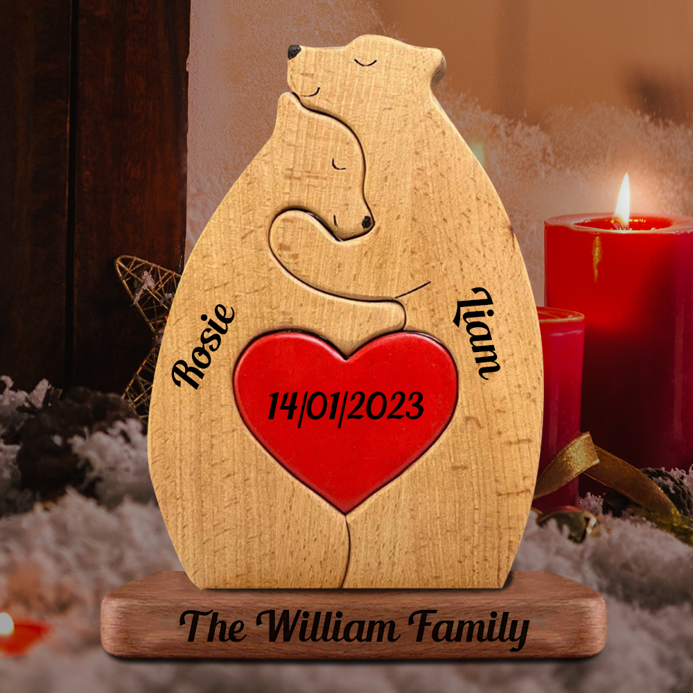 Sculpture personnalisée  d’ours en bois