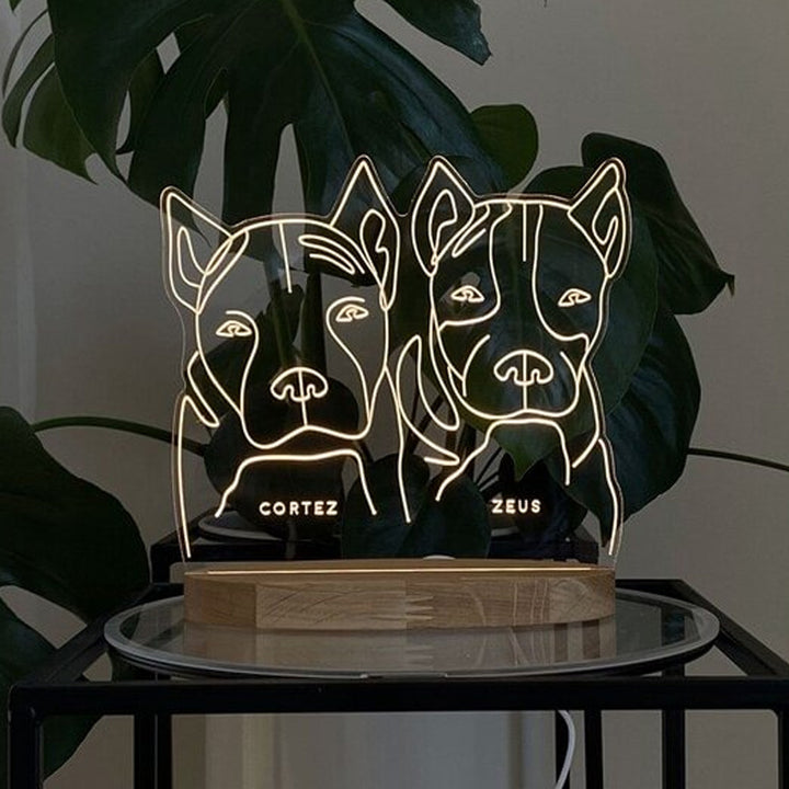 Portrait de lampe à LED de votre animal de compagnie