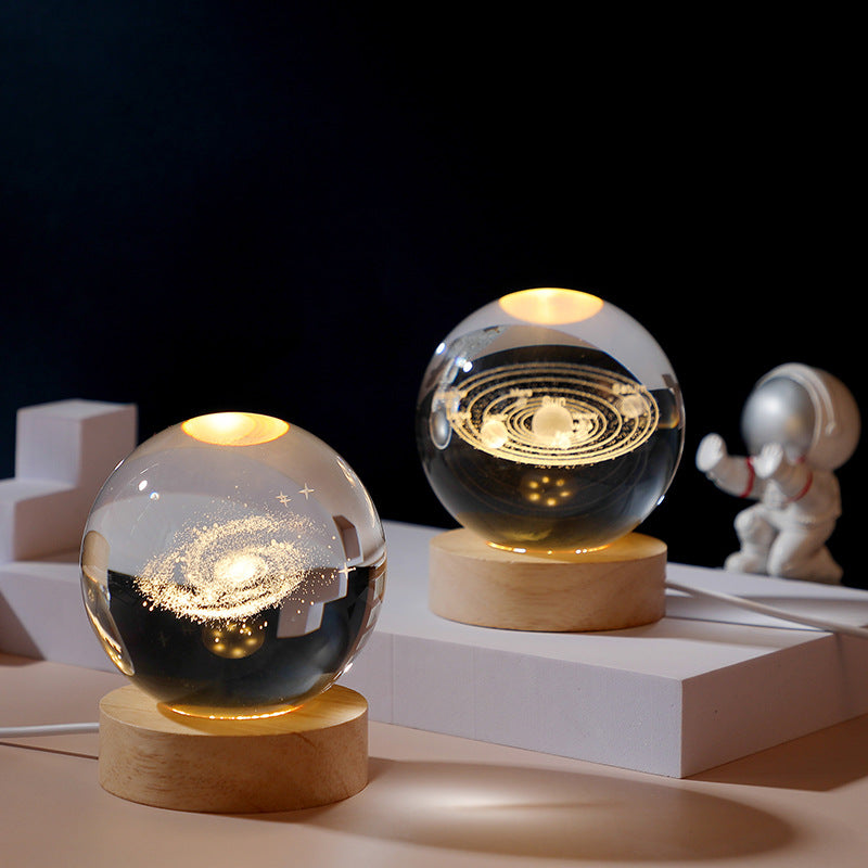 🔥Boule de Cristal 3D avec Base en Bois Personnalisée et Luminosité