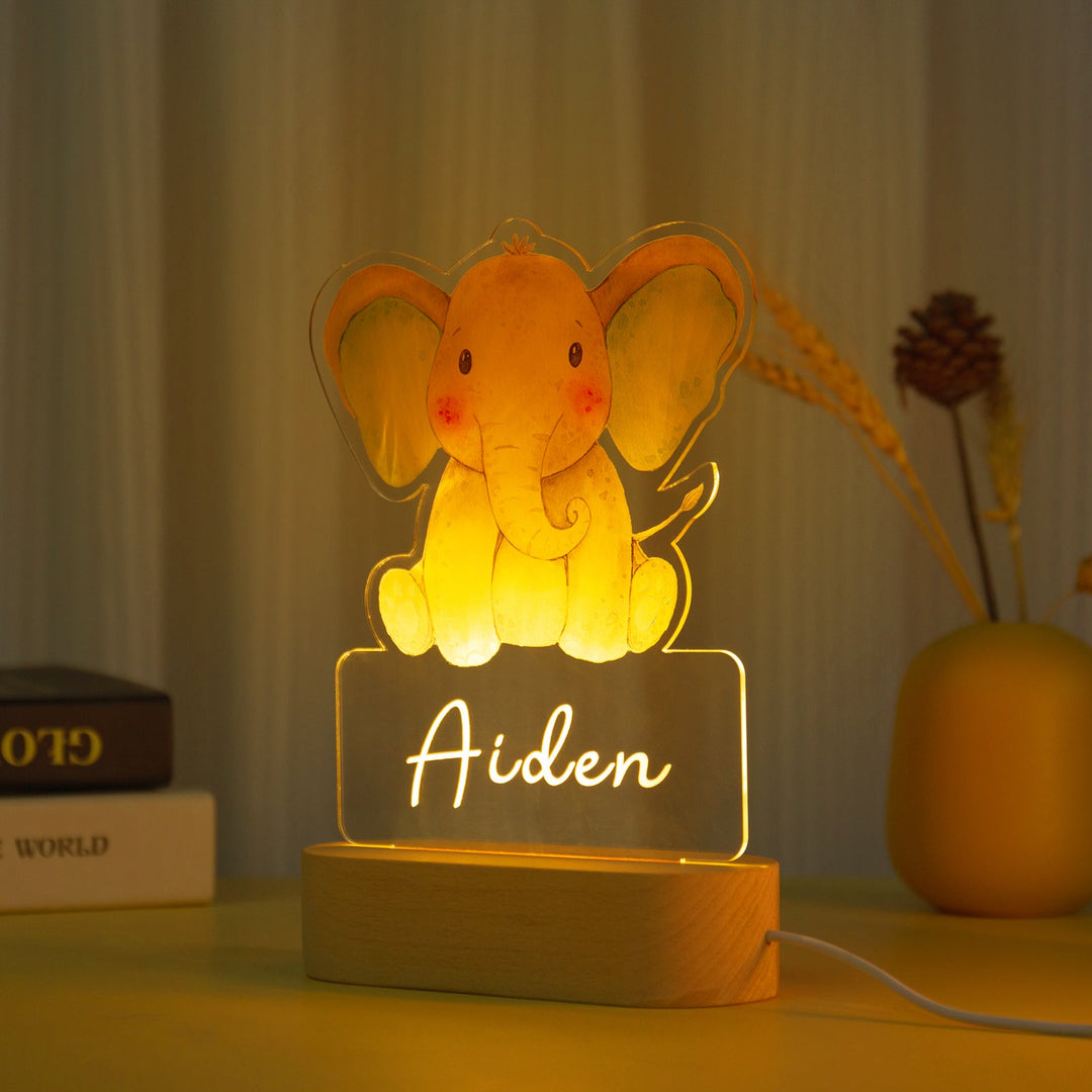 Lampe de chevet l'éléphant LED Lumières monochrome personnalisée