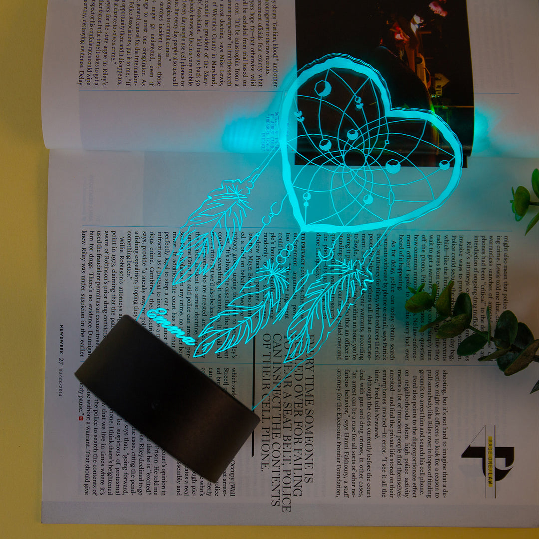 Lampe de chevet En forme de coeur Attrape-rêves LED Lumières coloréese personnalisée