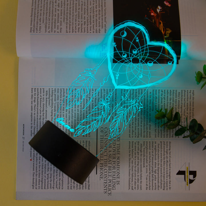 Lampe de chevet En forme de coeur Attrape-rêves LED Lumières coloréese personnalisée