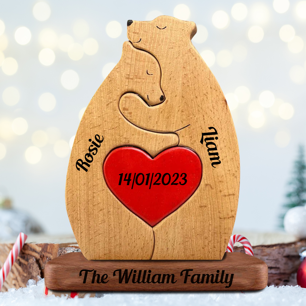 Sculpture personnalisée  d’ours en bois
