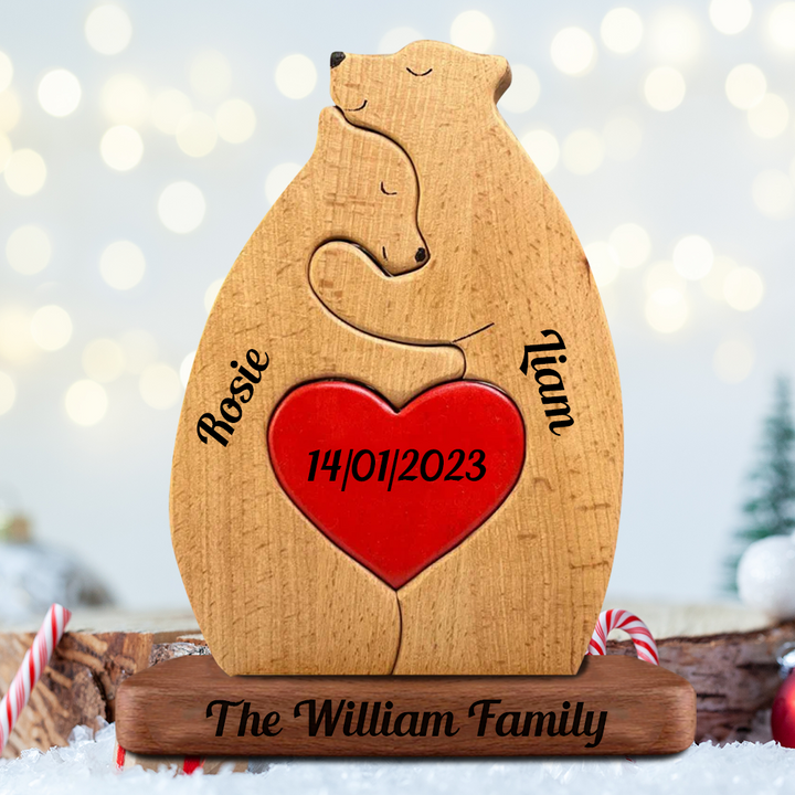Sculpture personnalisée  d’ours en bois