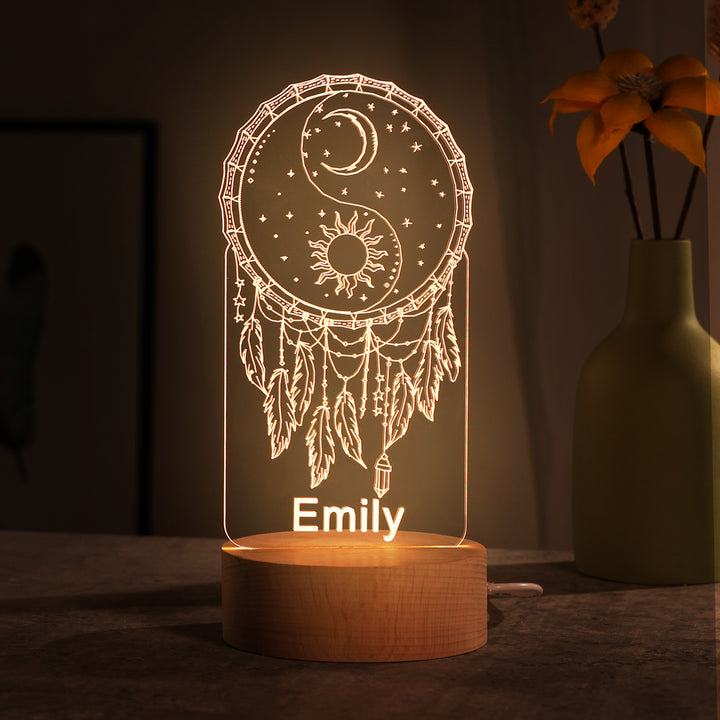 Lampe de chevet Attrape-rêves LED Lumières coloréese personnalisée