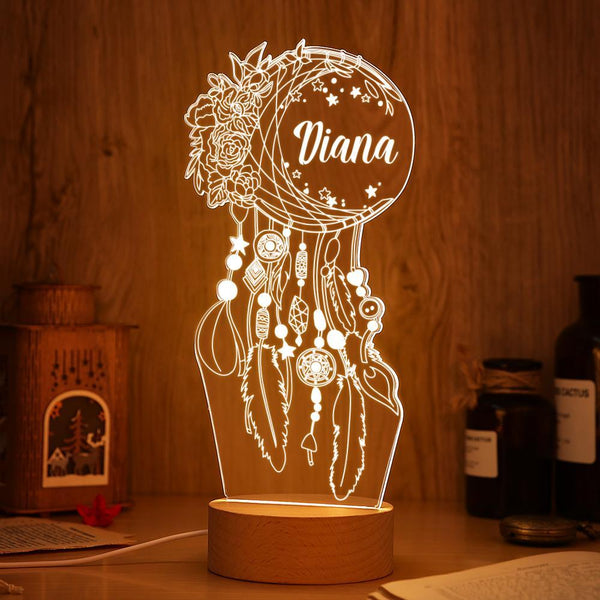 Lampe de chevet Attrape-rêves LED Lumières coloréese personnalisée