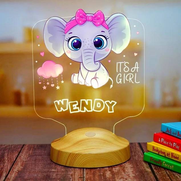 Lampe de table de chevet éléphant personnalisée pour les enfants