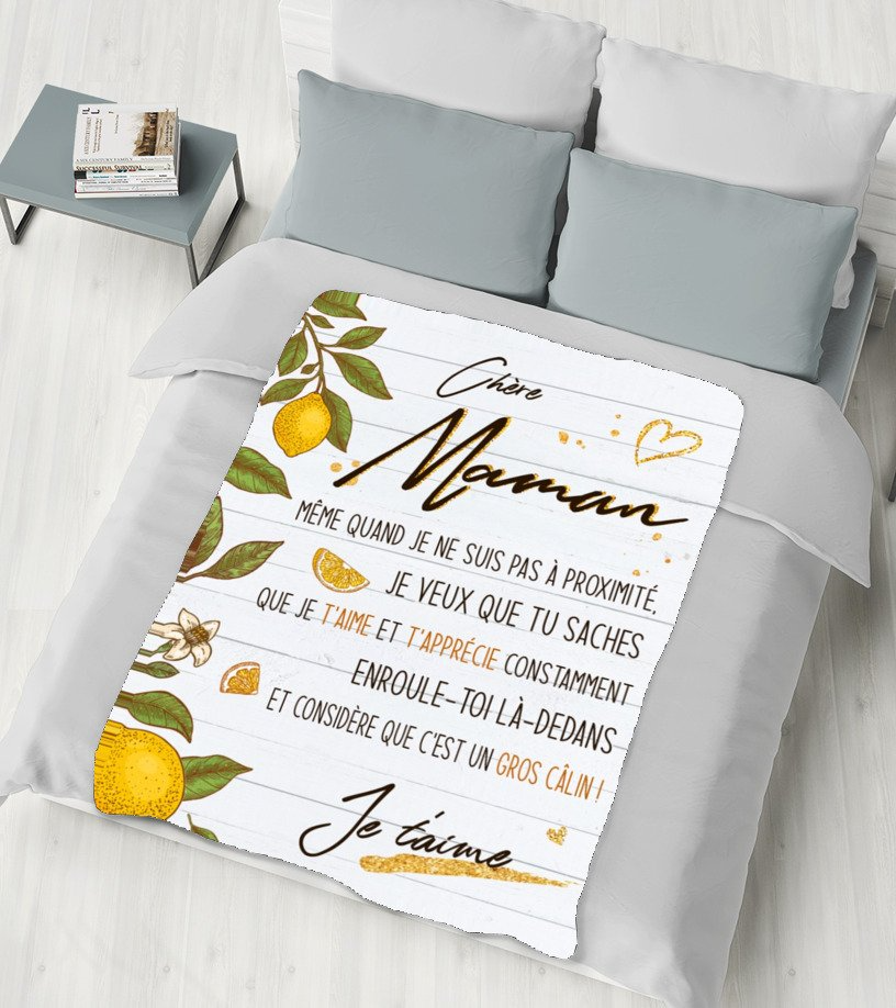 Chère Maman-Couverture plaids polaire Cadeau citron E-Style