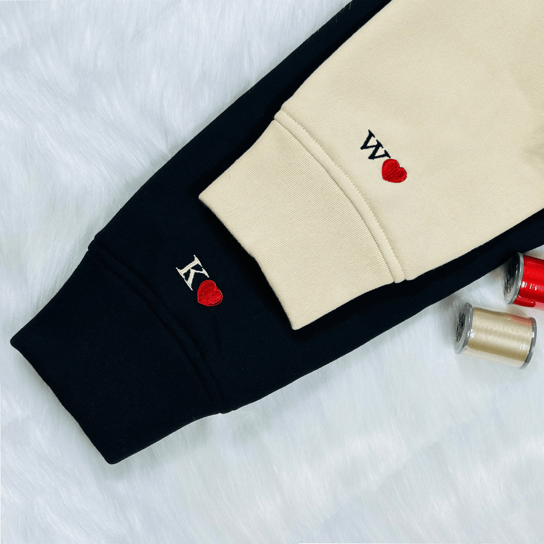 Sweat-shirt brodé hiver Couple Personnalisation photos