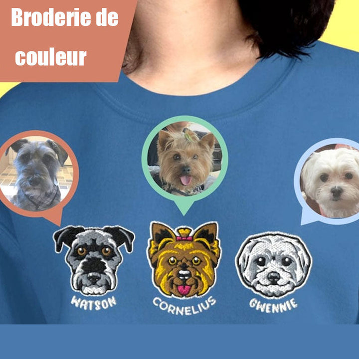 Pull pour animaux de compagnie brodé personnalisé - Dessin animé