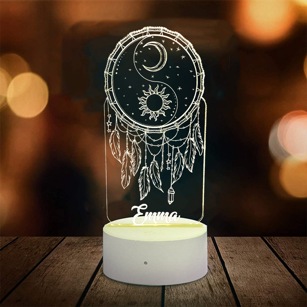 Lampe de chevet Attrape-rêves LED Lumières coloréese personnalisée