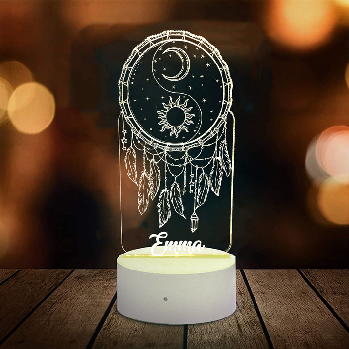 Lampe de chevet Attrape-rêves LED Lumières coloréese personnalisée