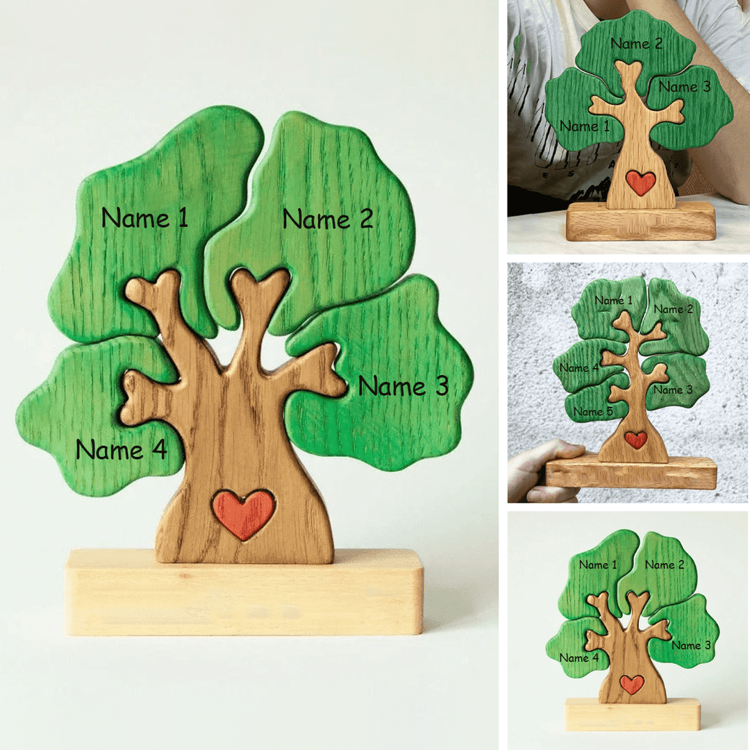 2-10 Prénoms🌳Puzzle familial de généalogie en bois