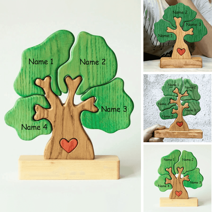 2-10 Prénoms🌳Puzzle familial de généalogie en bois