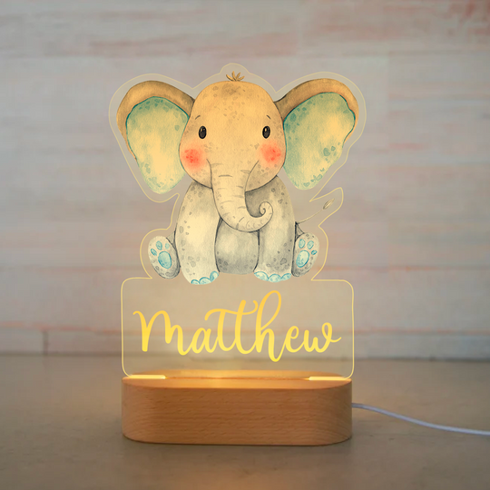 Lampe de chevet l'éléphant LED Lumières monochrome personnalisée