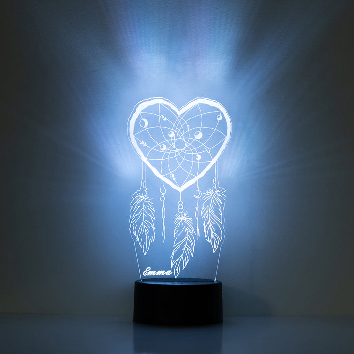 Lampe de chevet En forme de coeur Attrape-rêves LED Lumières coloréese personnalisée