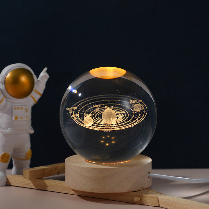 🔥Boule de Cristal 3D avec Base en Bois Personnalisée et Luminosité