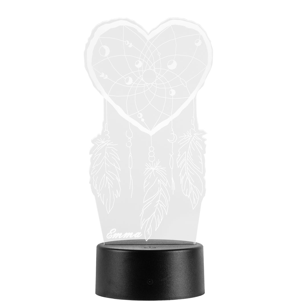 Lampe de chevet En forme de coeur Attrape-rêves LED Lumières coloréese personnalisée