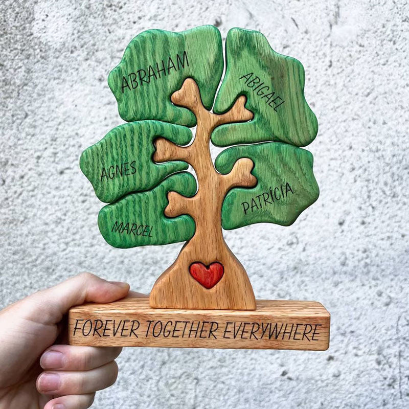 2-10 Prénoms🌳Puzzle familial de généalogie en bois